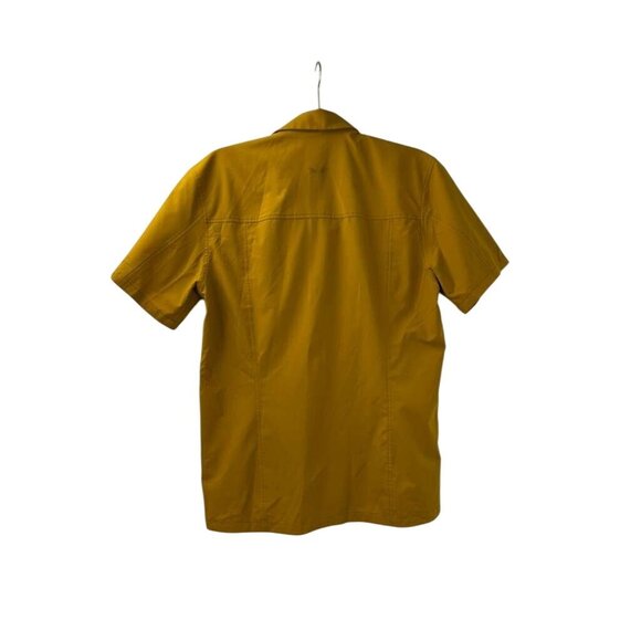 Arc'teryx Men's Size Small Button Up Short Sleeve Shirt Mustard Yellow - Picture 2 of 11